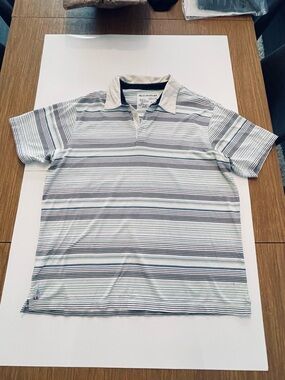 Quiksilver Men's Striped Polo in Light Blue & White